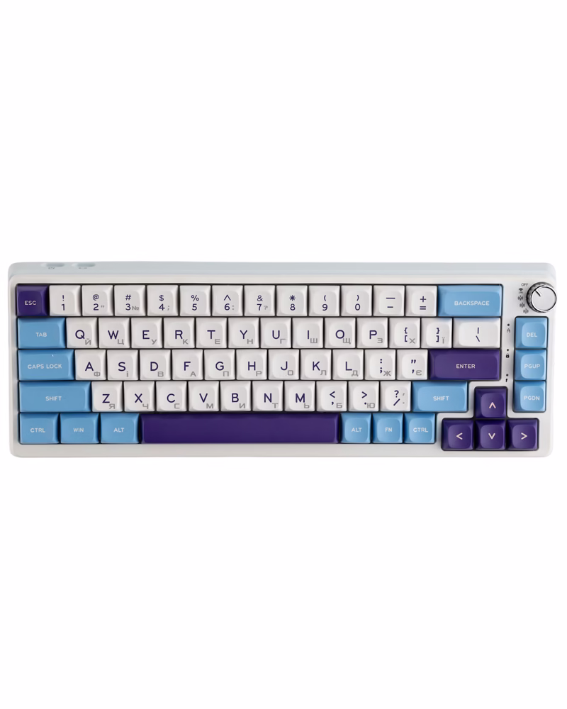 sliding Бездротова клавіатура KZZI K68 Pro UA/ENG (Rainbow Switch) Blue Sea (6977534870468)